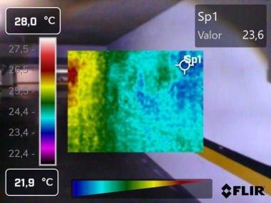 Termografia da face interna da galeria